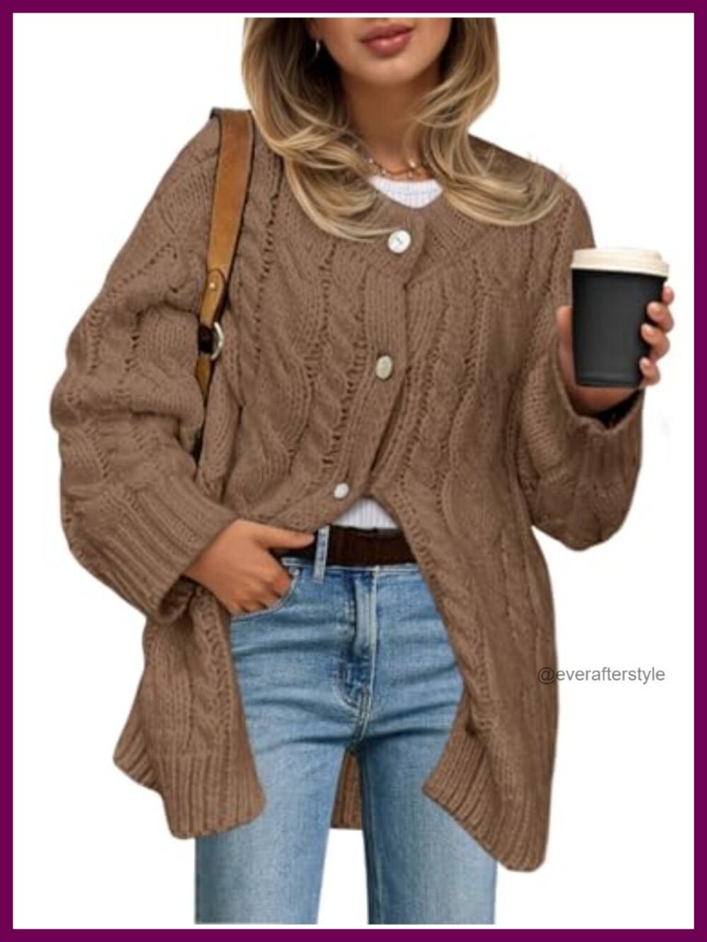 Womens Cable Knit Cardigan Chunky Button Up Long Sleeve Sweater Dress
